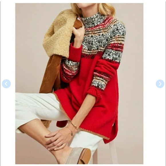 2/$20 Anthropolgie Nordic Striped Jumper Sweater - Picture 2 of 9